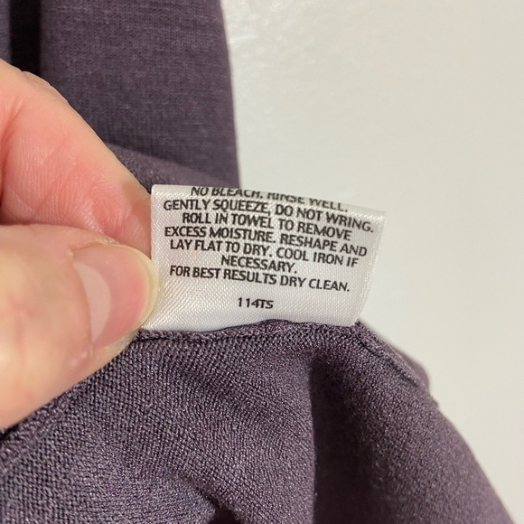 Eileen Fisher Sweater Tank Camisole Top Purple Large Silk Blend Round Neck - Picture 5 of 9